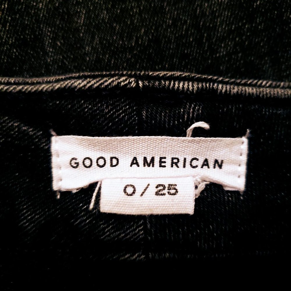 GOOD AMERICAN Skinny Jeans, Black Cotton High Rise Button Fly Pocket Casual 0/25 - Picture 10 of 16